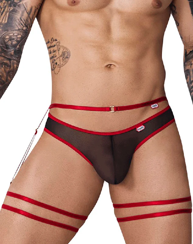 Sheer men's thongs for a provocative appearancePikante 1082 Lujueria Garter Thongs Red