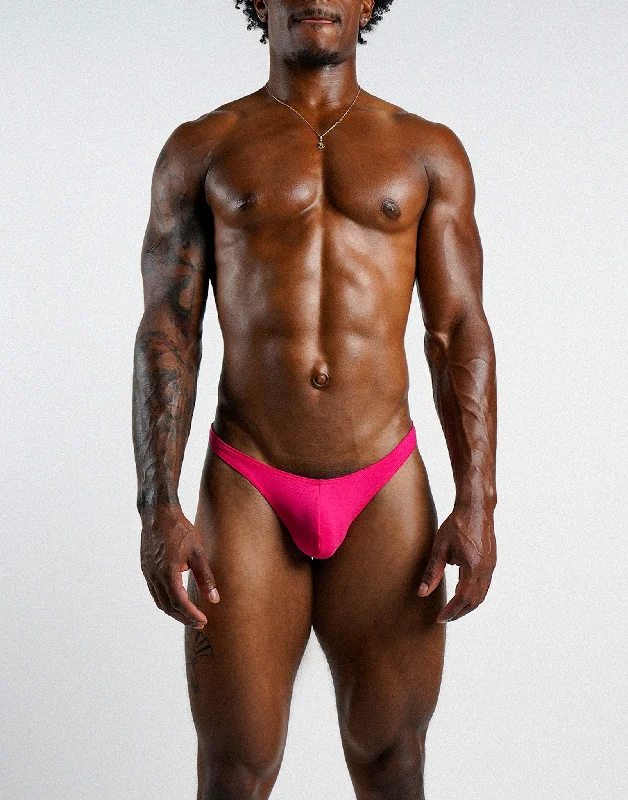 Tag - less men's thongs to prevent irritationPink Rimless Thong