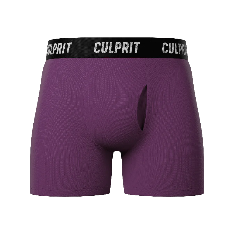 Stretch - fabric men's boxer briefs for a flexible fitPlum 🟣 Boxer Briefs w/ fly