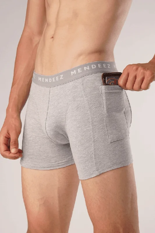 Low - rise men's boxer briefs for a modern silhouettePocket Boxer Briefs – Heather Grey Low - rise men's boxer briefs for a modern silhouettePocket Boxer Briefs – Heather Grey