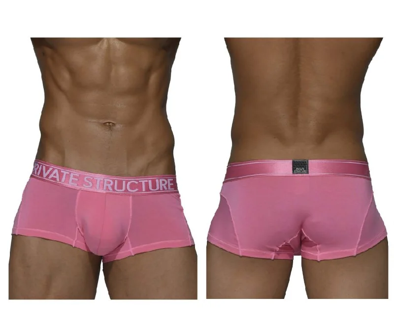 Microfiber men's boxer briefs for a smooth feelPrivate Structure PBUX4073 Platinum Bamboo Trunks Color Blush
