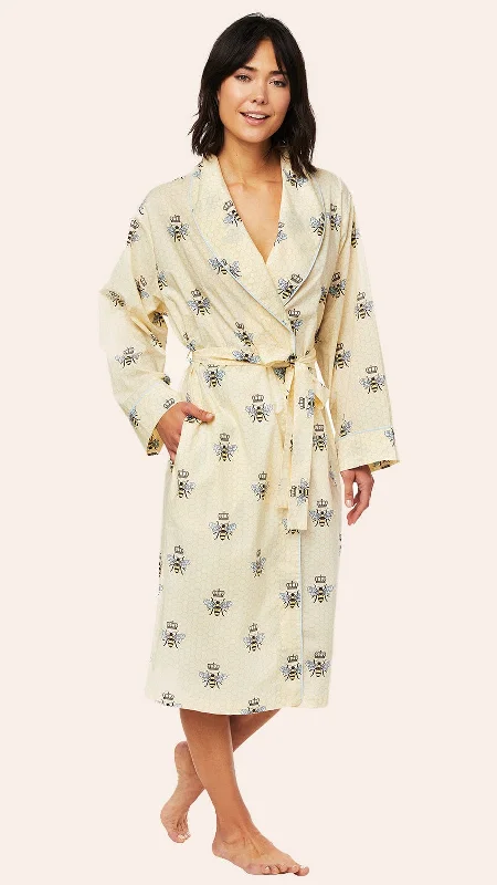Athletic - style men's thongs for sportsQueen Bee Flannel Robe - Honey