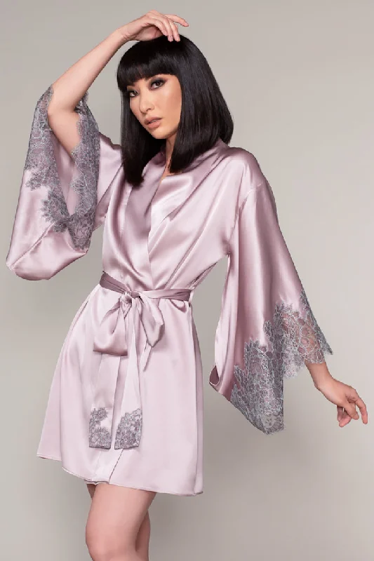 Sheer men's thongs for a provocative appearanceRochelle Silk Robe