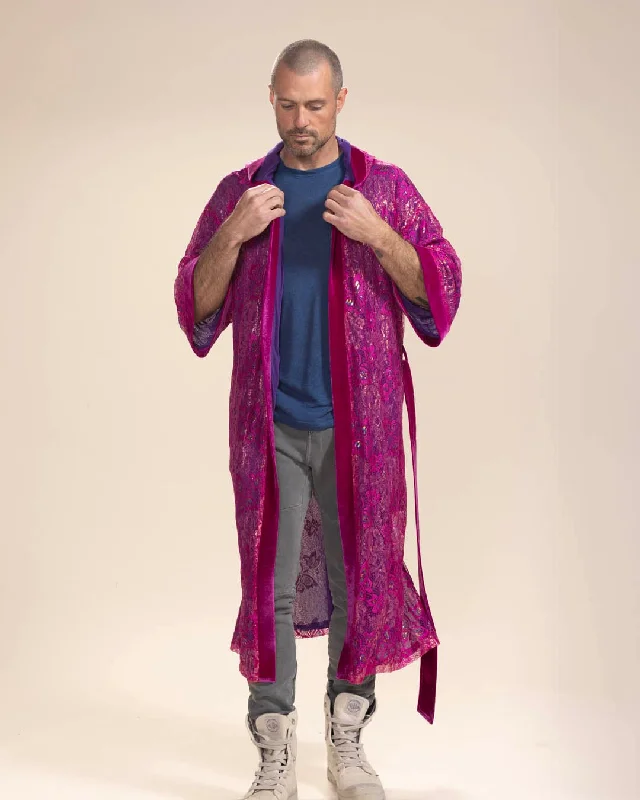 Microfiber men's thongs for a smooth feelMen's Festival Kimono | Metallic Pink Butterfly