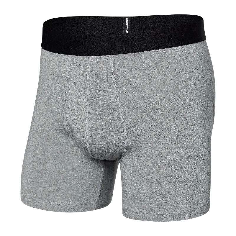Designer men's boxer briefs with a premium lookSaxx Droptemp Cooling Cotton Boxer Brief Fly - Dark Heather Grey Designer men's boxer briefs with a premium lookSaxx Droptemp Cooling Cotton Boxer Brief Fly - Dark Heather Grey