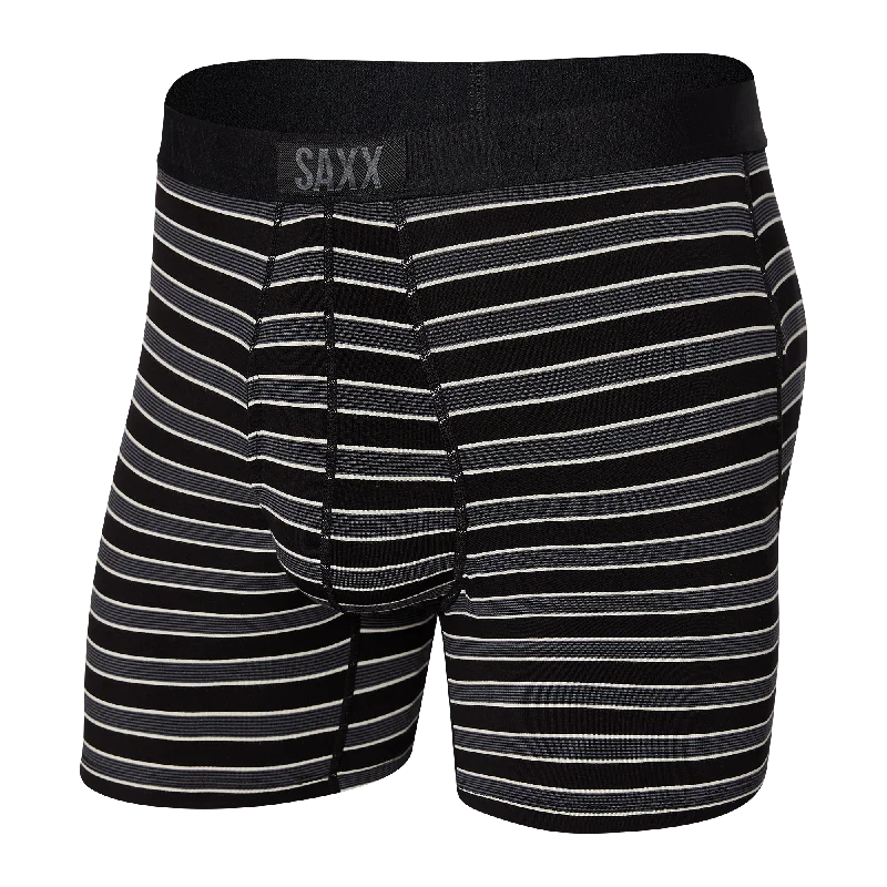 Printed men's boxer briefs with fun designsSaxx Ultra Super Soft Boxer Brief Fly - Black Crew Stripe