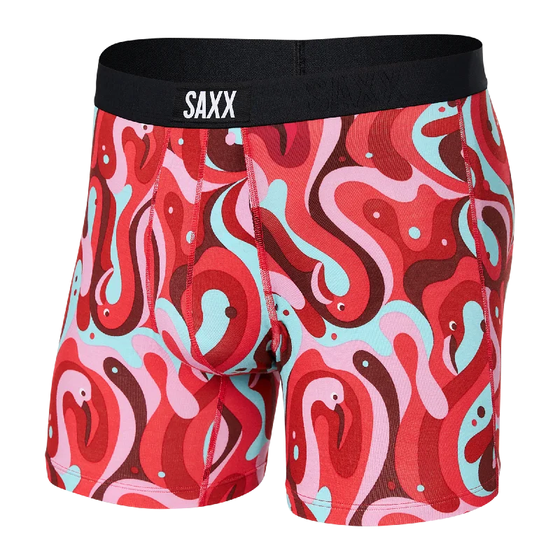 Athletic - style men's boxer briefs for active lifestylesSaxx Vibe Super Soft Boxer Brief - Lava Lamp Flamingo Multi