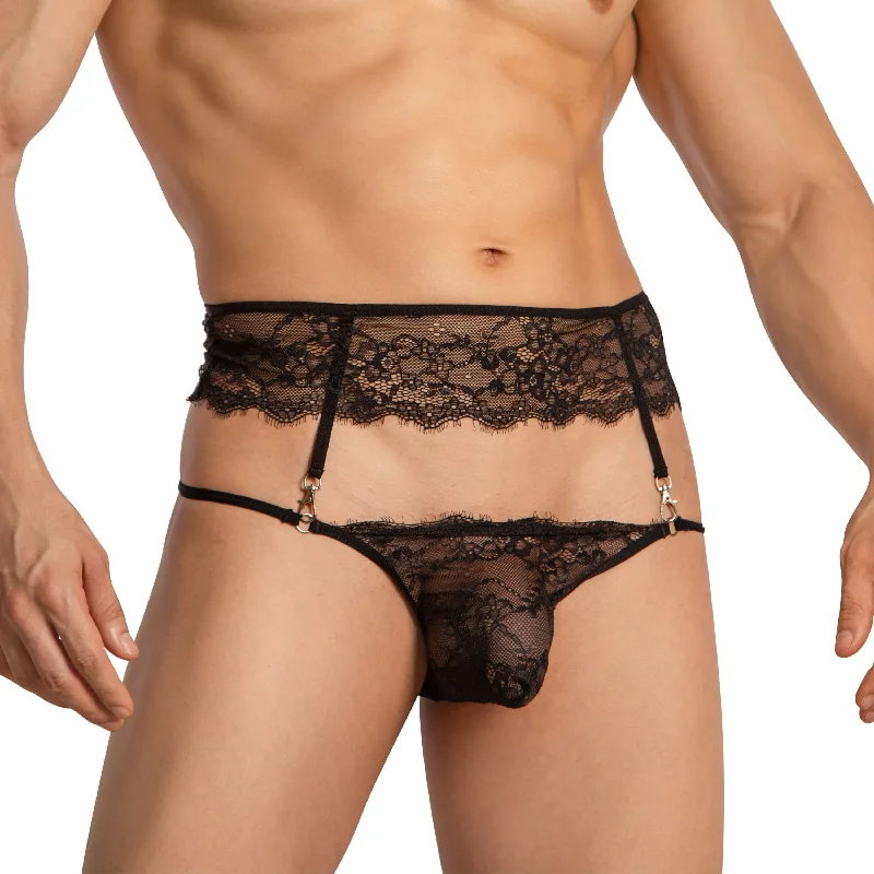 Sequined men's sexy underwear for a sparkly appearanceSecret Male Garter Belt Men's Bikini Lingerie SMI072