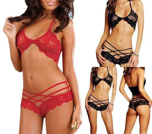 High - cut men's sexy underwear to accentuate curvesSexy Woman Lace Sleepwear Halter Underwear Lingerie G-string Black Red High - cut men's sexy underwear to accentuate curvesSexy Woman Lace Sleepwear Halter Underwear Lingerie G-string Black Red