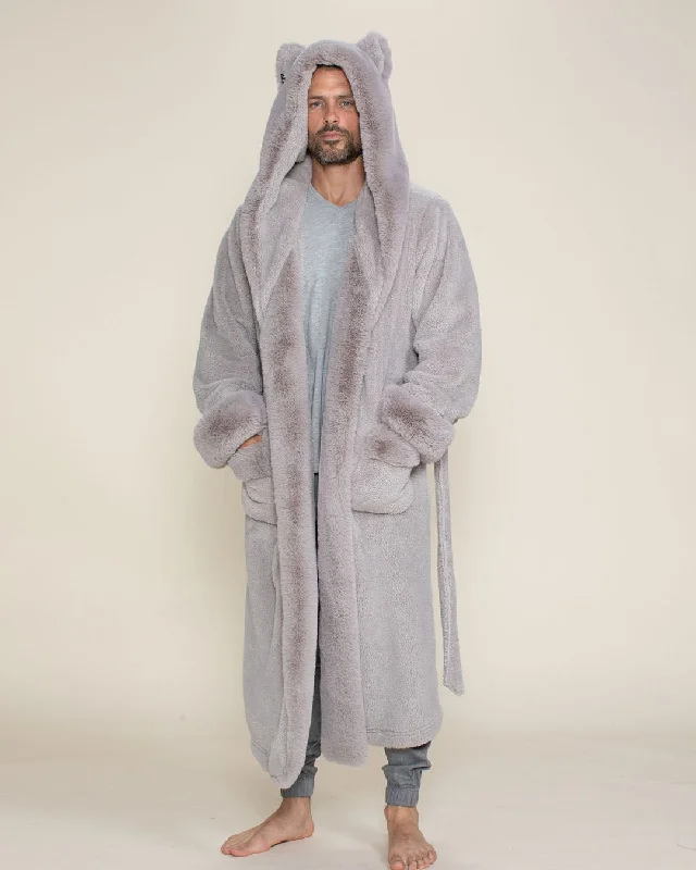 Elastic - banded men's thongs for a secure fitClassic Men's Luxury Grey Robe | Silver Fox Elastic - banded men's thongs for a secure fitClassic Men's Luxury Grey Robe | Silver Fox