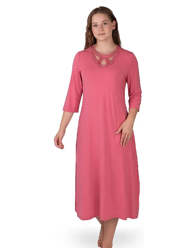 Microfiber men's thongs for a smooth feelSoft Nightshirt with Lace Keyhole Trim New Pink