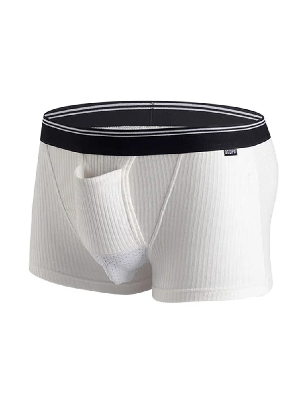 Cotton men's trunks for a comfortable fitSolid Color Divided Pocket Trunks for Men