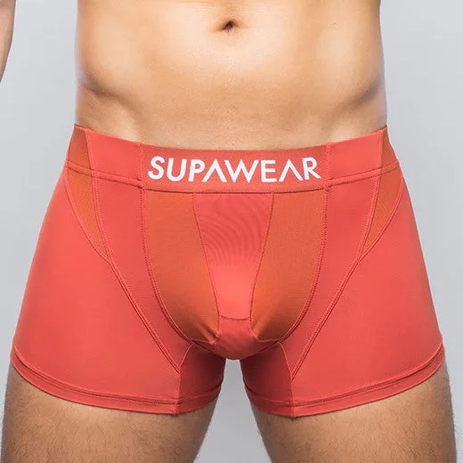 Tag - less men's boxer briefs to prevent irritationSupawear Vortex boxer cranberry