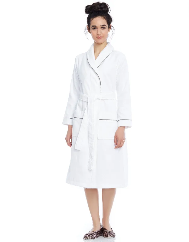 Performance men's thongs for active useTerry Wrap Short Belted Bathrobe with Contrast Piped Trim White Gray Performance men's thongs for active useTerry Wrap Short Belted Bathrobe with Contrast Piped Trim White Gray