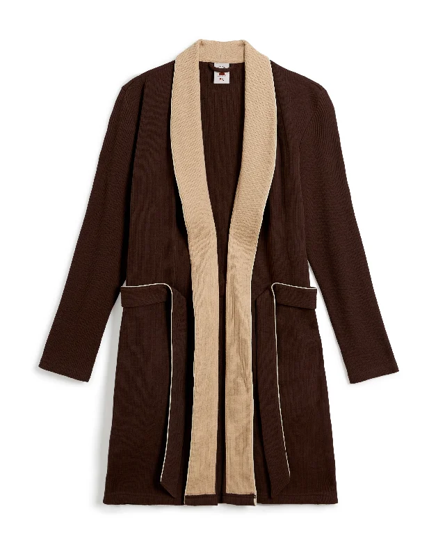 Glittery men's thongs for a party lookThe Cannes Waffle Knit Robe - Carajillo