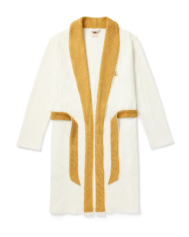 Performance men's thongs for active useThe Cannes Waffle Knit Robe - Vintage Ivory