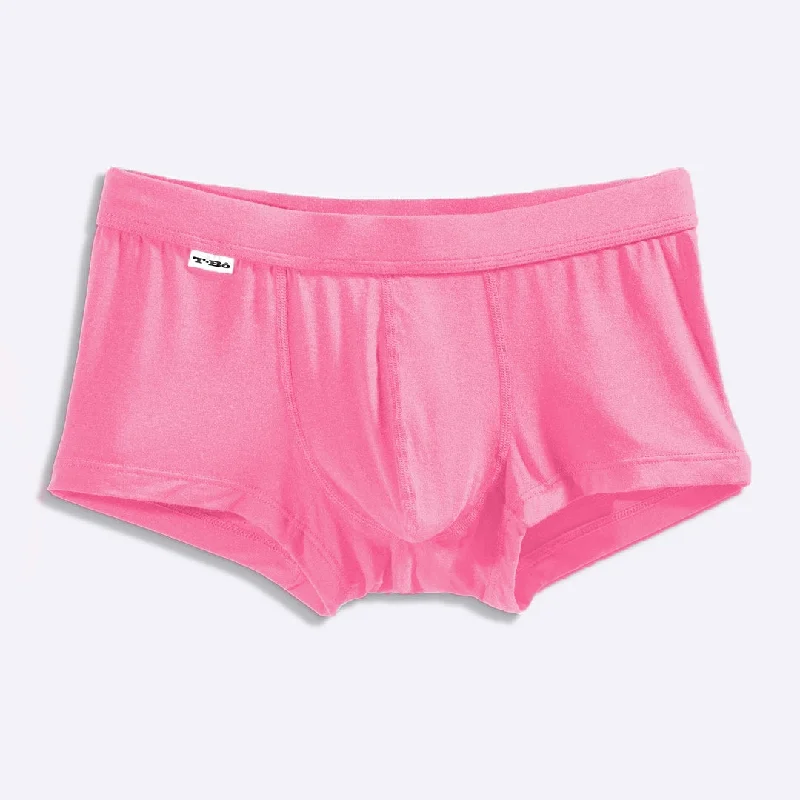 Mid - rise men's trunks for a balanced coverageThe Pink Peacock Trunk