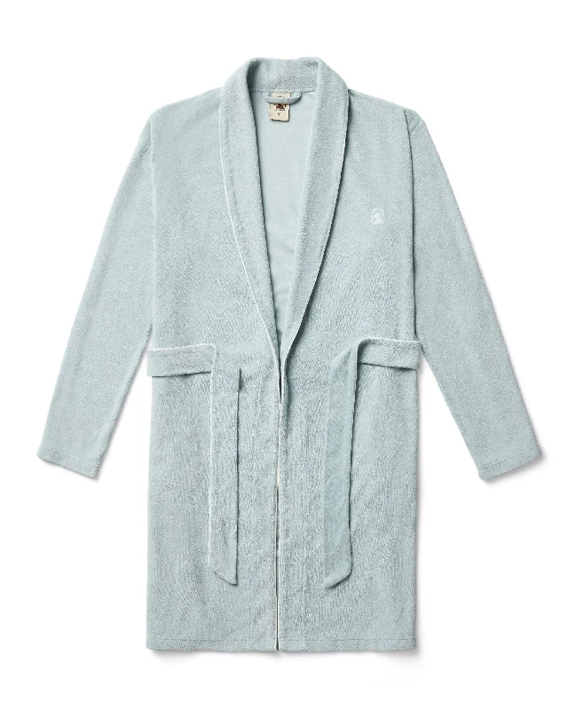 Cotton men's thongs for basic comfortThe Tropez Terry Cloth Robe - Gulf Blue