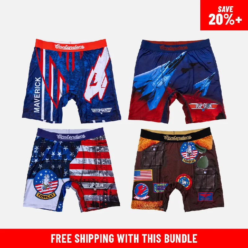 Organic cotton men's boxer briefs for sensitive skinTOP GUN 4 PACK BRIEF