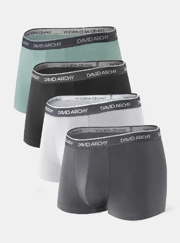 Men's trunks with a contoured pouch design4 Packs Bamboo Rayon Trunks