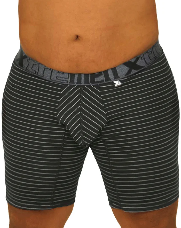 Microfiber men's boxer briefs for a smooth feelXtremen 70004 Striped Boxer Briefs
