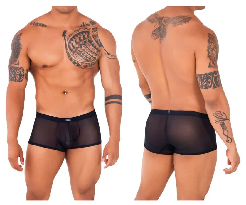 Mesh - paneled men's boxer briefs for ventilationXtremen 91127 Mesh Trunks Color Black