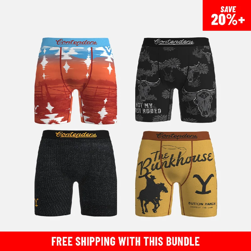 Anti - odor men's boxer briefs for long - lasting freshnessYELLOWSTONE 4 PACK BRIEF