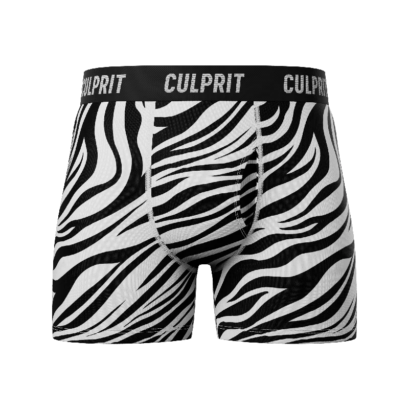 Stretch - fabric men's boxer briefs for a flexible fitZebra 🦓 Boxer Briefs w/ fly